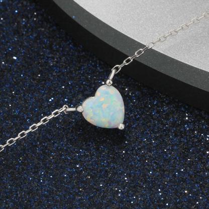 Heart Shape Opal Pendant Love Necklace Necklace for Women - Personalized Jewel