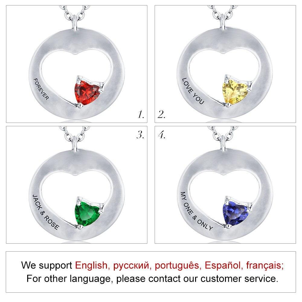 Heart Shaped Cute Sterling Silver Pendants with Engravings- Personalized Necklace for Women - Personalized Jewel