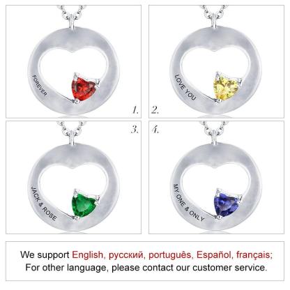 Heart Shaped Cute Sterling Silver Pendants with Engravings- Personalized Necklace for Women - Personalized Jewel
