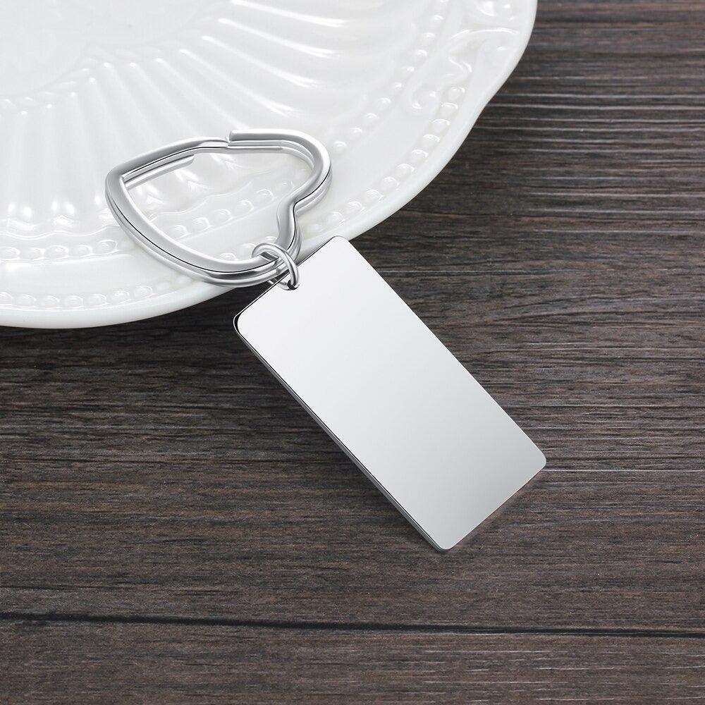 Heart-Shaped Keyring with Customized Photo & Date Engraved - Personalized Jewel