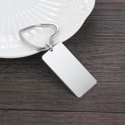 Heart-Shaped Keyring with Customized Photo & Date Engraved - Personalized Jewel