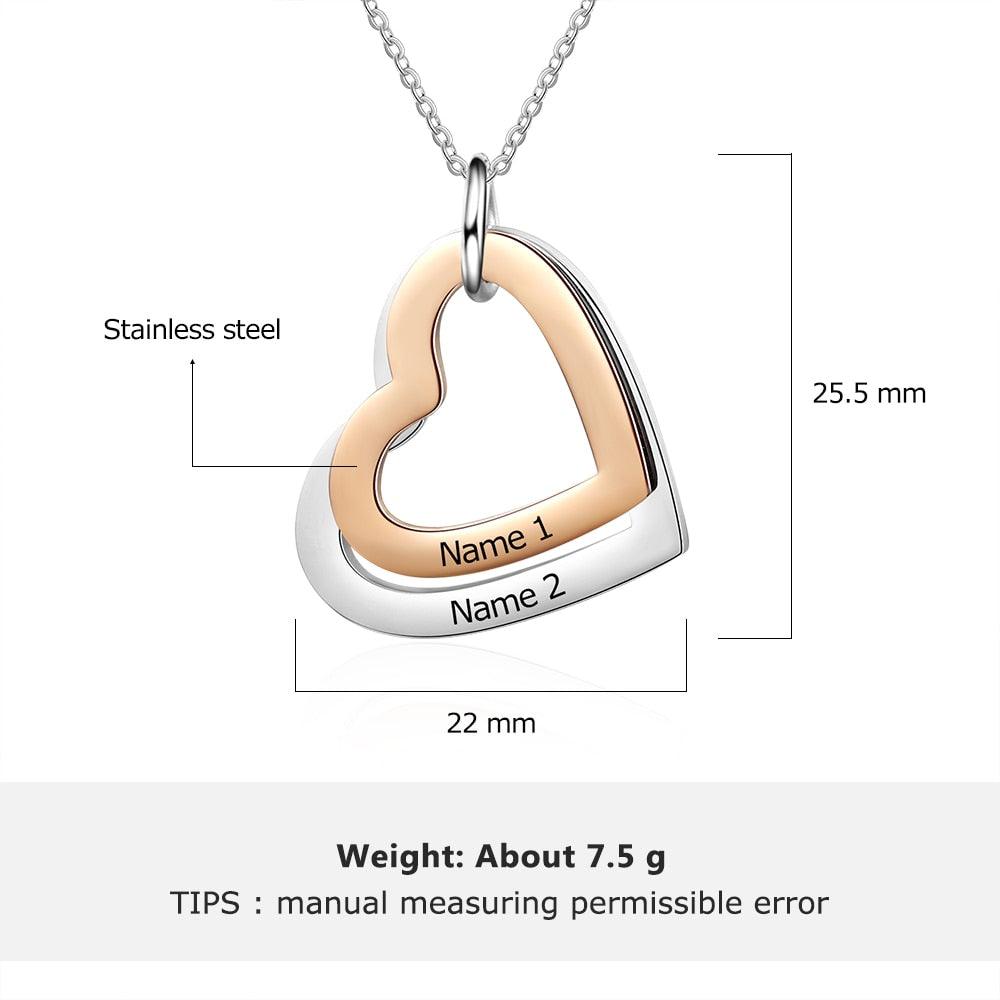 Hollow Heart Stainless Steel Necklace for Women Sterling Silver Jewelry for Women - Personalized Jewel