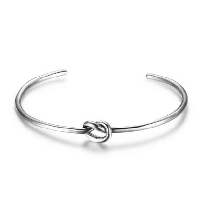 Hot Selling Women 925 Sterling Silver Bracelets Bangles Knot Design Girl Trendy Jewelry Accessories Gift - Personalized Jewel
