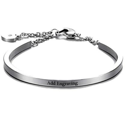 ID Bangles Personalised Gifts For Women Commemorate Engrave Name Stainless Steel Bracelets & Bangles - Personalized Jewel