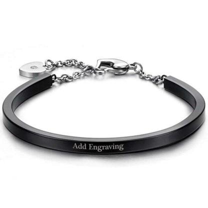 ID Bangles Personalised Gifts For Women Commemorate Engrave Name Stainless Steel Bracelets & Bangles - Personalized Jewel