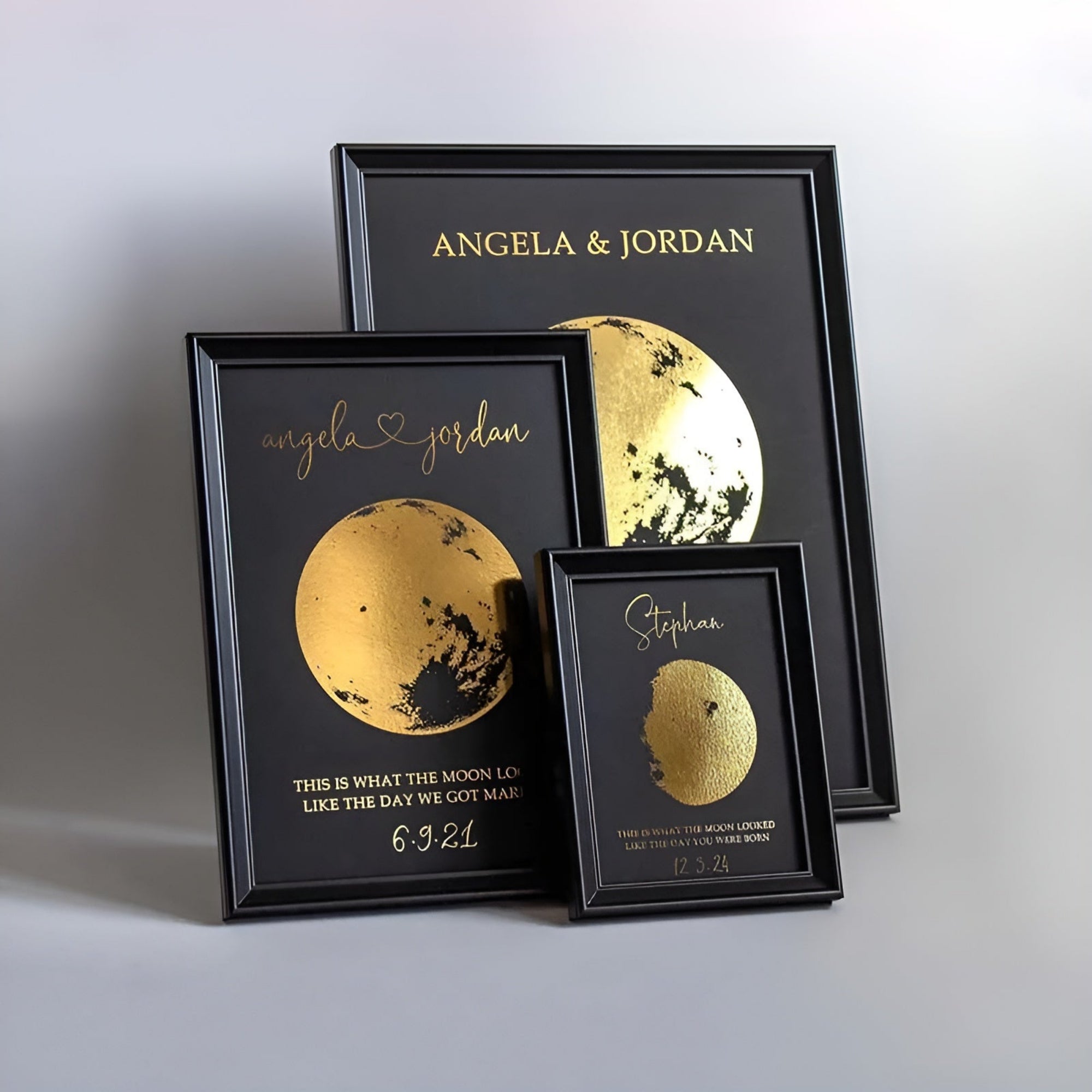 Custom Moon Phase Couple Frame-Personalized Jewels