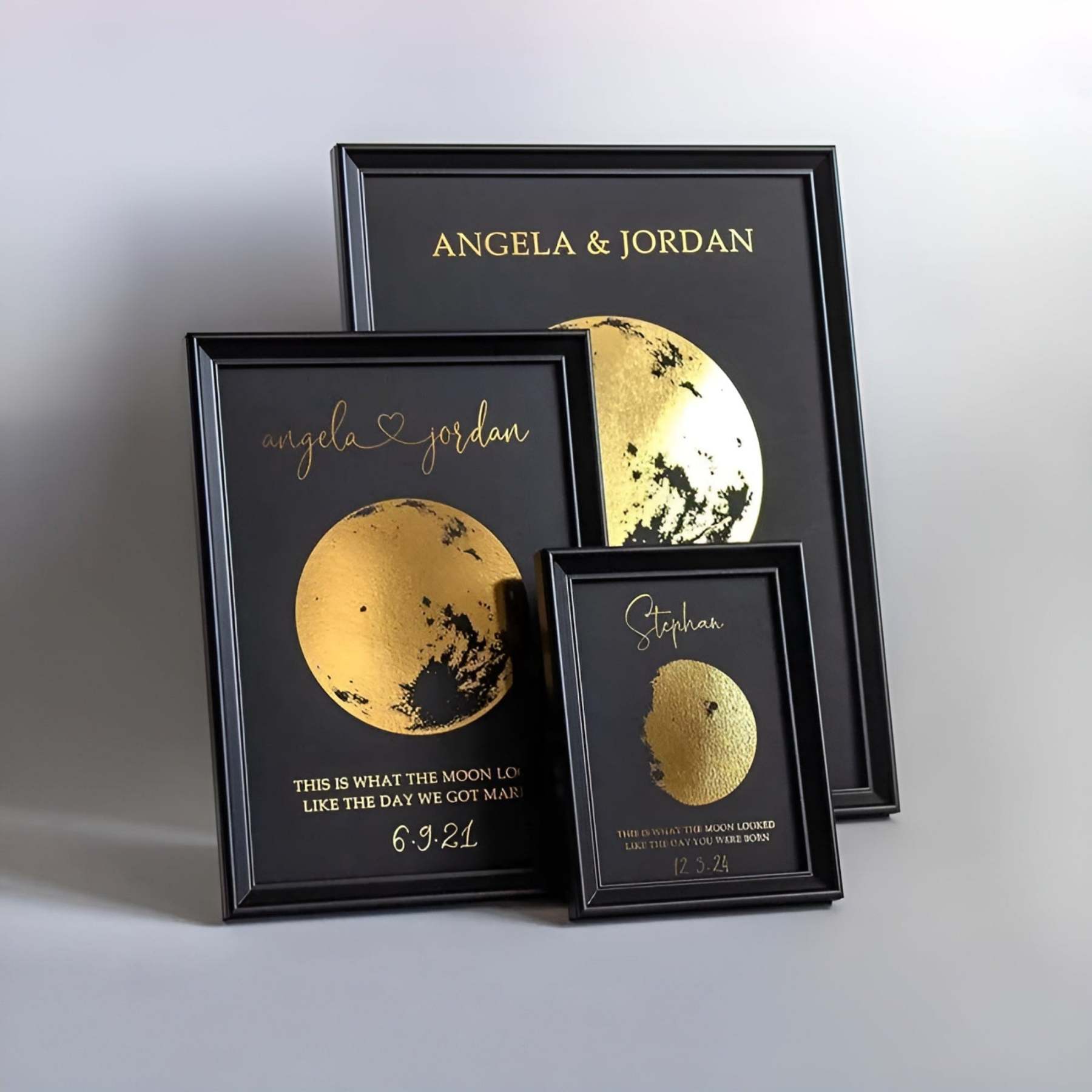 Custom Moon Phase Couple Frame-Personalized Jewels