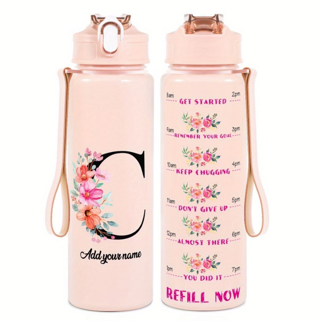 Personalized Water Tracker Bottle With Custom Name