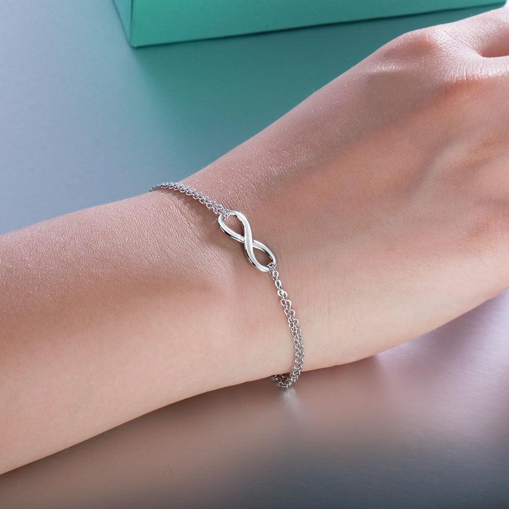 Infinity 925 Sterling Silver Trendy Bracelet for Women, Anniversary Bracelet & Bangles Gift for Women - Personalized Jewel