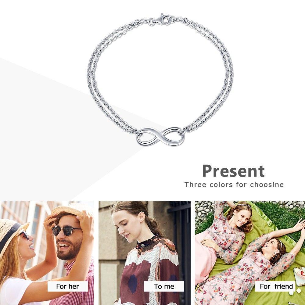 Infinity 925 Sterling Silver Trendy Bracelet for Women, Anniversary Bracelet & Bangles Gift for Women - Personalized Jewel