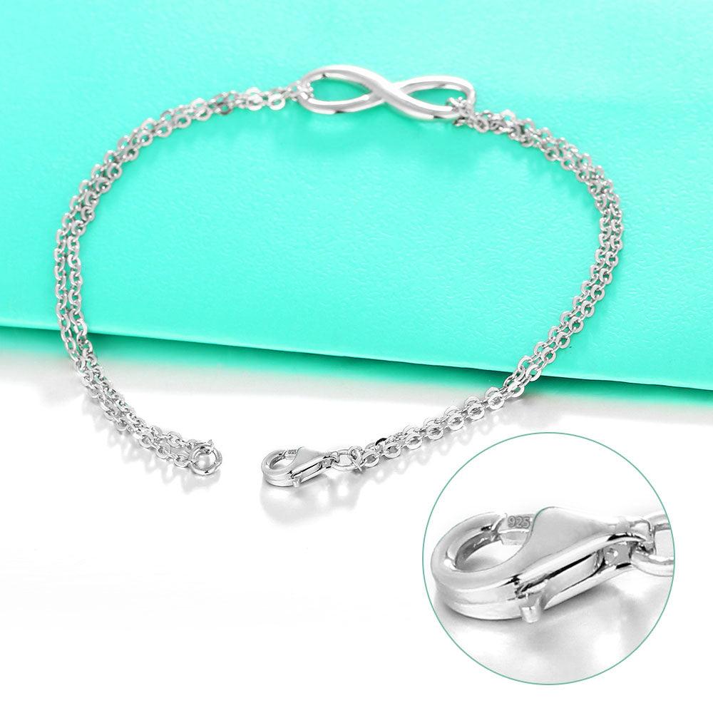 Infinity 925 Sterling Silver Trendy Bracelet for Women, Anniversary Bracelet & Bangles Gift for Women - Personalized Jewel