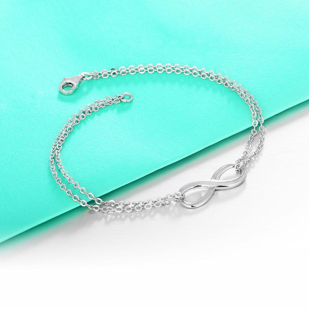 Infinity 925 Sterling Silver Trendy Bracelet for Women, Anniversary Bracelet & Bangles Gift for Women - Personalized Jewel