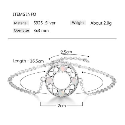 Infinity Love Hollow Round Milky Opal Stone Bracelets & Bangles 925 Sterling Silver Bracelets For Women - Personalized Jewel