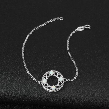 Infinity Love Hollow Round Milky Opal Stone Bracelets & Bangles 925 Sterling Silver Bracelets For Women - Personalized Jewel