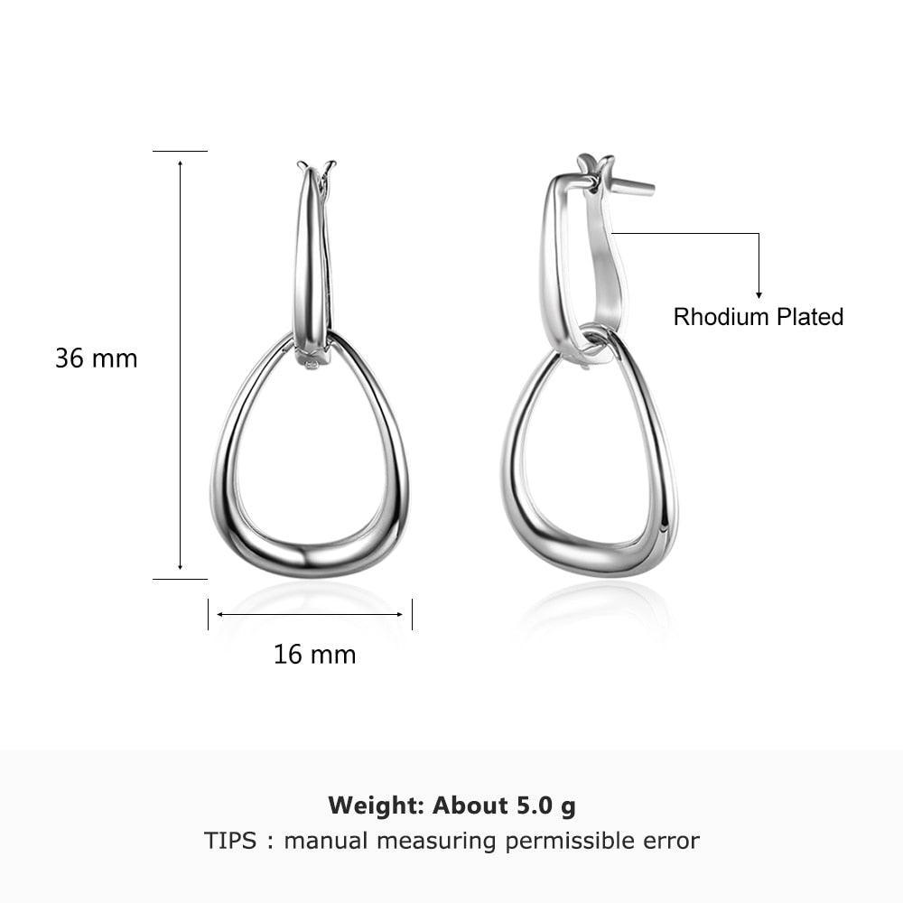 Irregular Shaped Earrings for Women- Hollow Design Hoop Earrings for Women- Rhodium Plated Accessories for Women- Party Jewelry for Women - Personalized Jewel