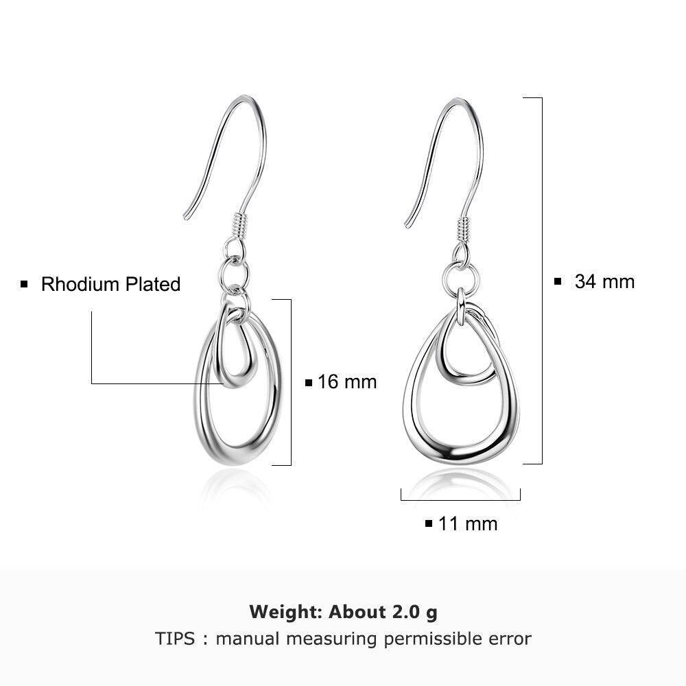 Irregular Shaped Earrings for Women- Rhodium Plated Jewelry for Women- Party Jewelry for Women- Fashion Earrings for Women- Birthday Gift for Her - Personalized Jewel