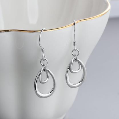 Irregular Shaped Earrings for Women- Rhodium Plated Jewelry for Women- Party Jewelry for Women- Fashion Earrings for Women- Birthday Gift for Her - Personalized Jewel