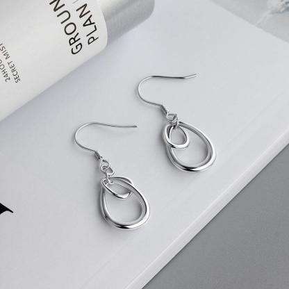 Irregular Shaped Earrings for Women- Rhodium Plated Jewelry for Women- Party Jewelry for Women- Fashion Earrings for Women- Birthday Gift for Her - Personalized Jewel