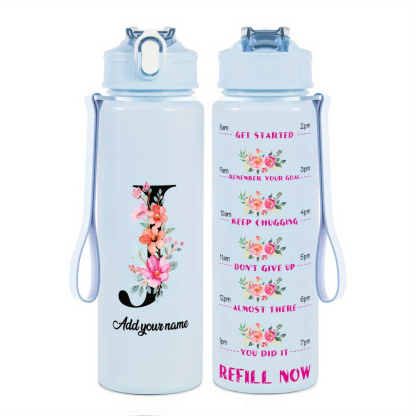 Personalized Water Tracker Bottle With Custom Name