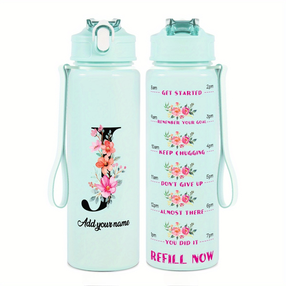 Personalized Water Tracker Bottle With Custom Name