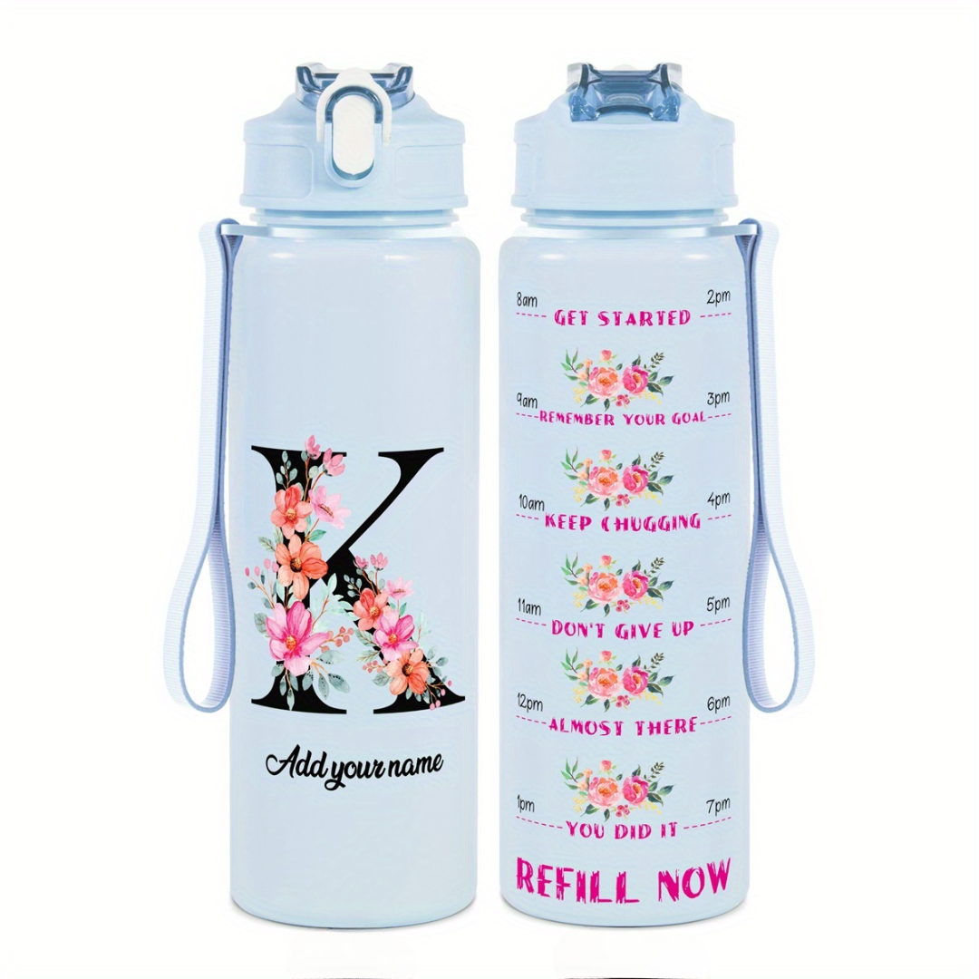 Personalized Water Tracker Bottle With Custom Name
