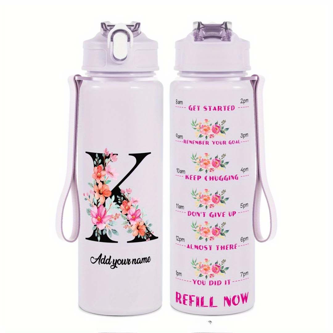 Personalized Water Tracker Bottle With Custom Name