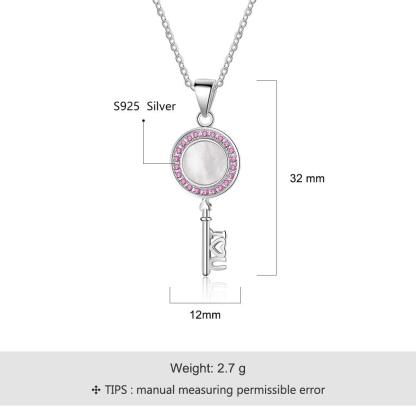 Key Shape Pendant Pearl Necklace - Personalized Jewel