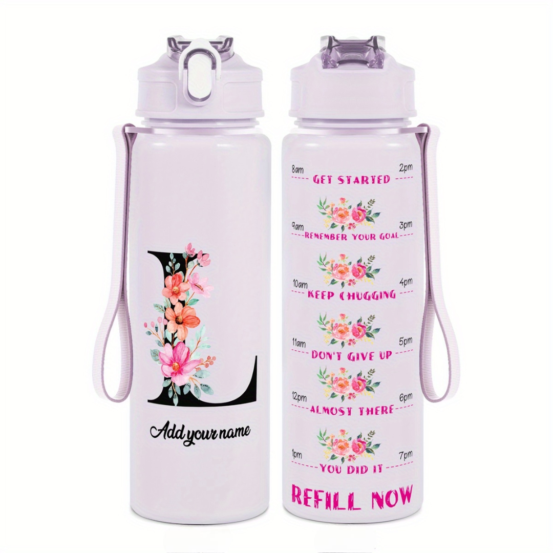 Personalized Water Tracker Bottle With Custom Name