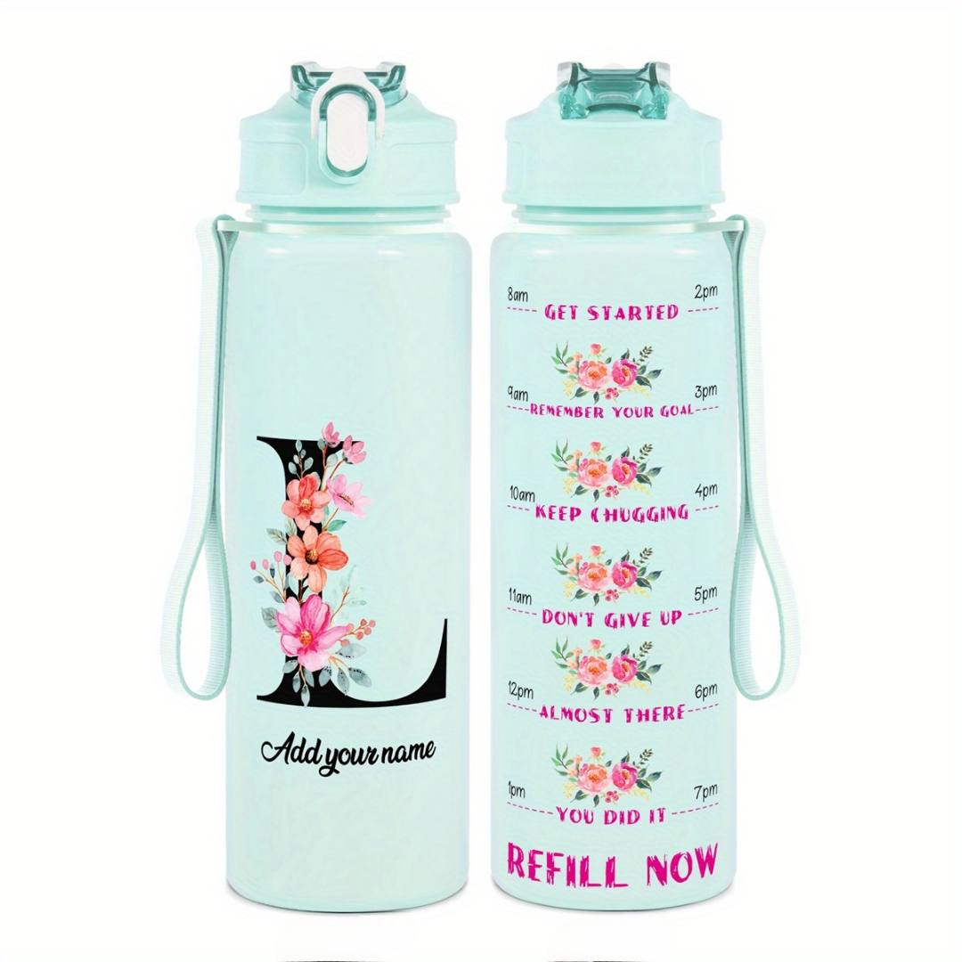Personalized Water Tracker Bottle With Custom Name