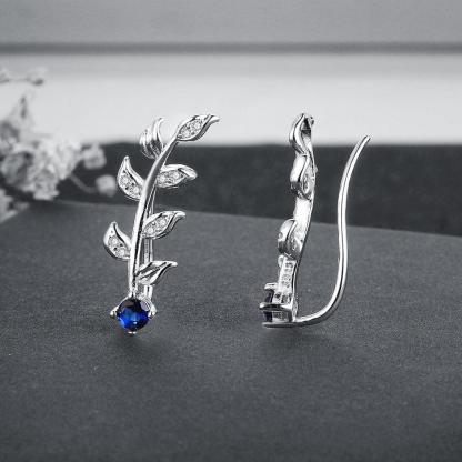 Leaf Accessories For Women Blue Cubic Zirconia Earrings For Women - Personalized Jewel