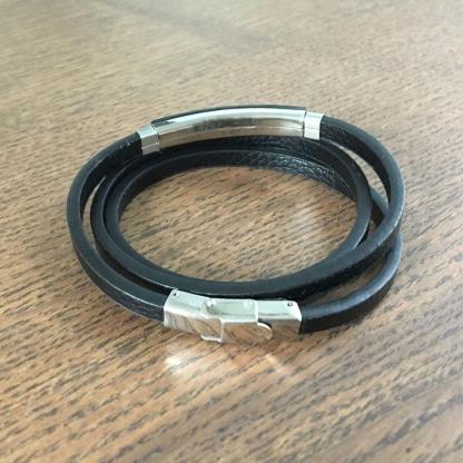 Leather Bracelet for Men Stainless Steel Double Layer Bracelet - Personalized Jewel