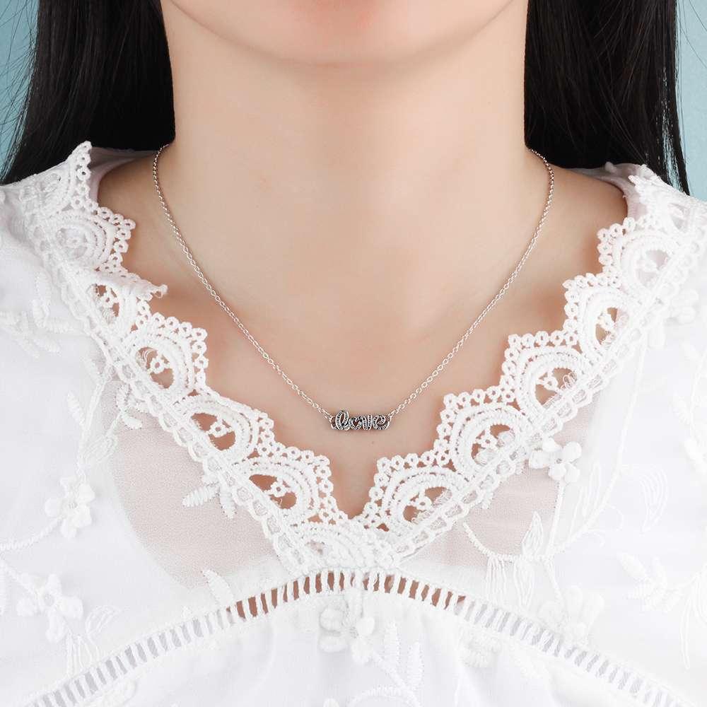 Letter LOVE Pendant For Women Zirconia Stud Necklace For Women - Personalized Jewel