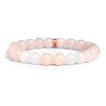 Rose Quartz And Moonstone Energy Bracelet-Personalized Jewels