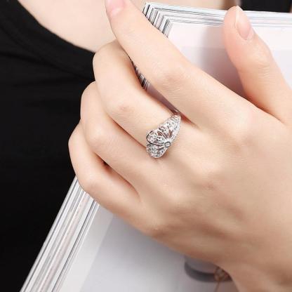 Lovers Crown Sterling Silver Ring Bands for Women - Studded with Cubic Zirconia CZ Stones - Best for Wedding & Engagement - Personalized Jewel