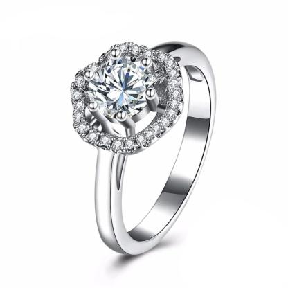 Luxurious 925 Sterling Silver Engagement Ring with Zircon Stone, Fashion Jewelry Party Rings for Women - Personalized Jewel