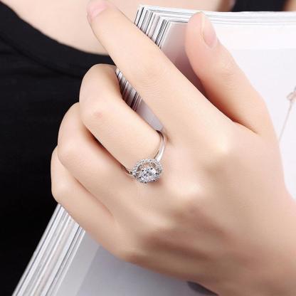 Luxurious 925 Sterling Silver Engagement Ring with Zircon Stone, Fashion Jewelry Party Rings for Women - Personalized Jewel