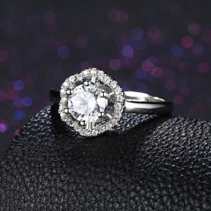 Luxurious 925 Sterling Silver Engagement Ring with Zircon Stone, Fashion Jewelry Party Rings for Women - Personalized Jewel
