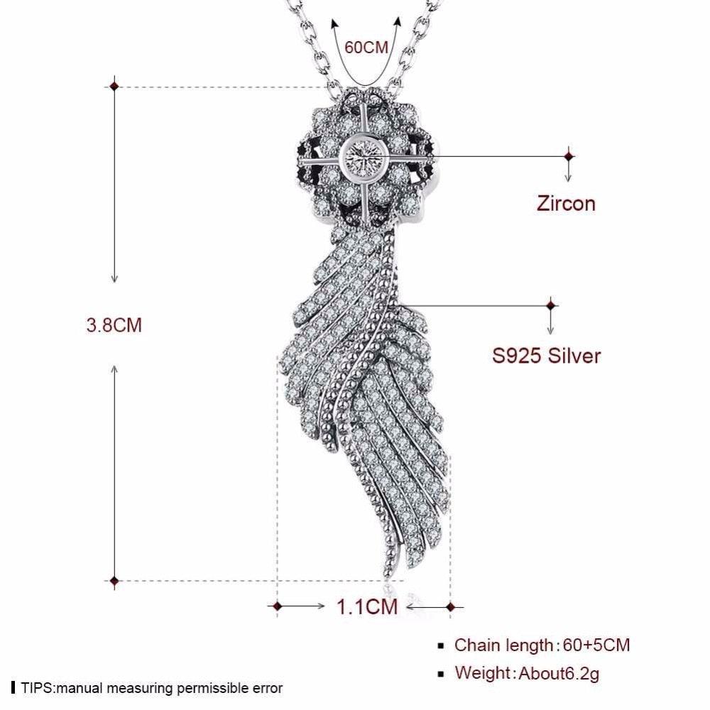 Luxurious 925 Sterling Silver Necklace With CZ Stones, Ethnic Women’s Jewelry For Wedding - Personalized Jewel