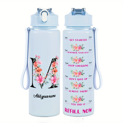 Personalized Water Tracker Bottle With Custom Name