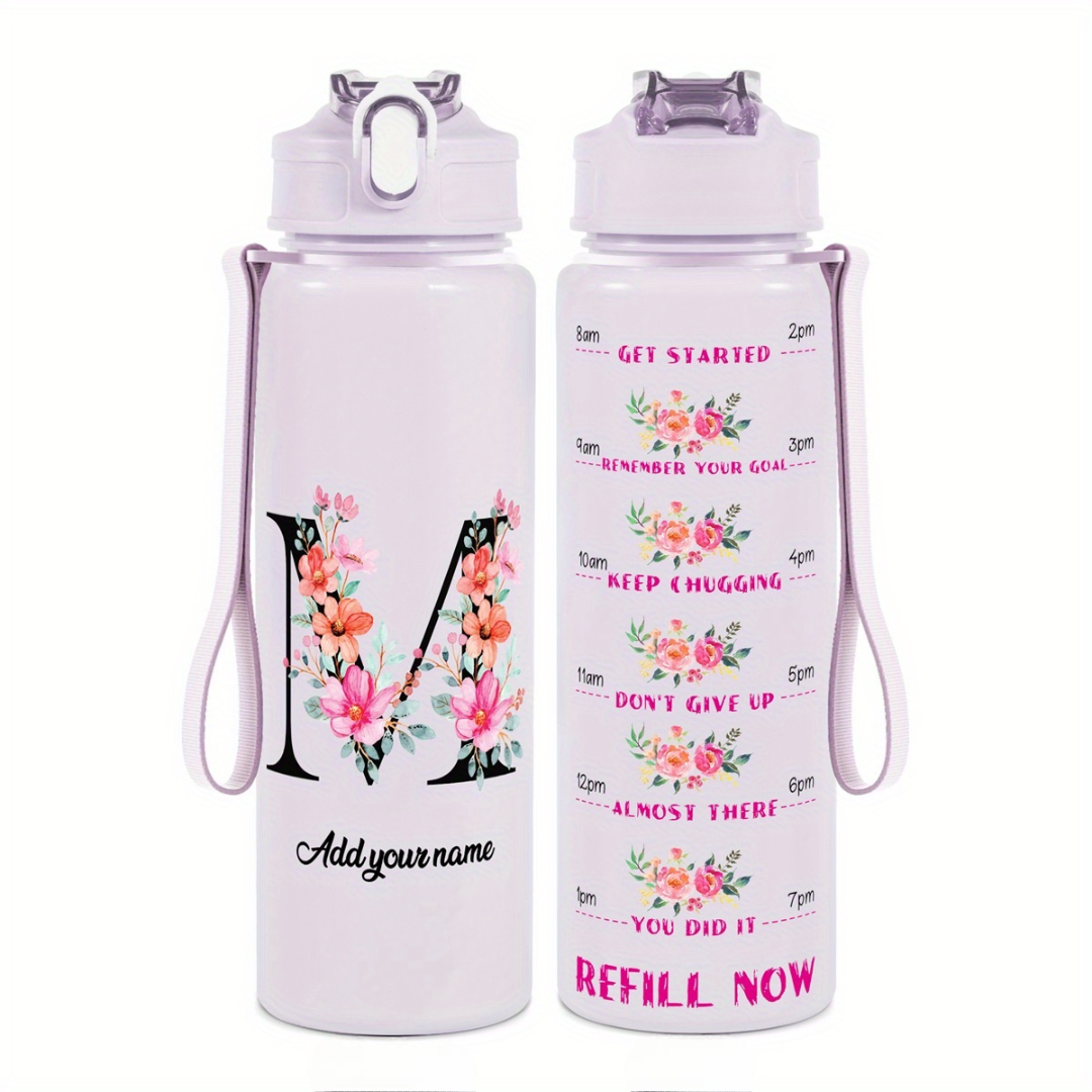 Personalized Water Tracker Bottle With Custom Name
