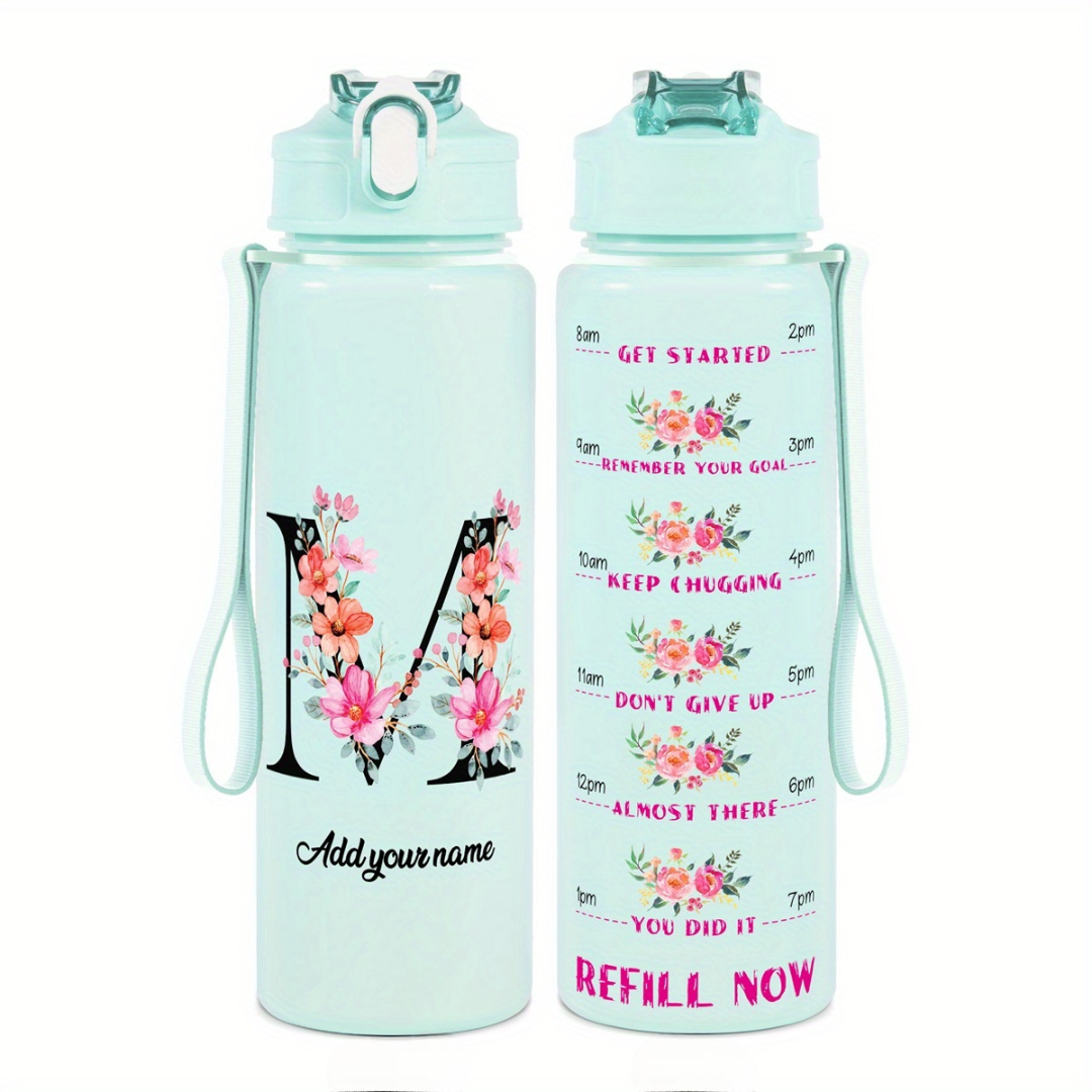 Personalized Water Tracker Bottle With Custom Name
