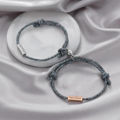 Magnetic Stainless Steel Bracelet Customized Engraved Name Bracelet Everyday Wear Accessory for Women - Personalized Jewel