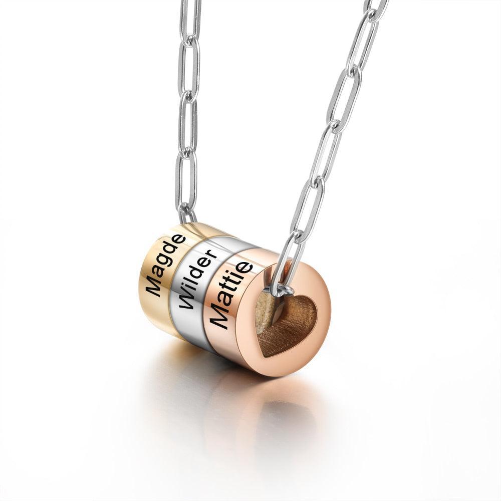 Mixed Colour Necklace, 3-name Engraving Necklace for Women, Trendy Jewelry for Women - Personalized Jewel