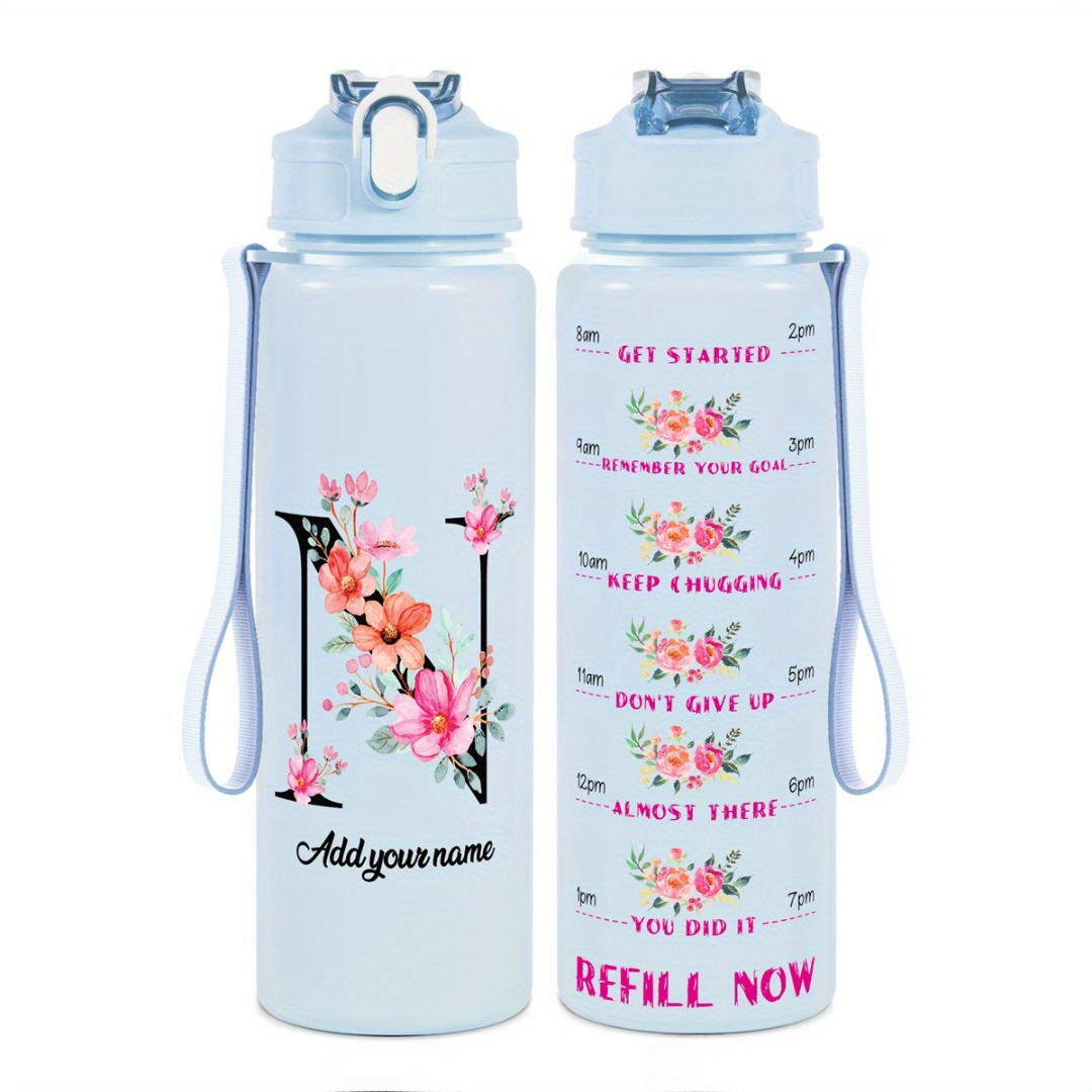 Personalized Water Tracker Bottle With Custom Name