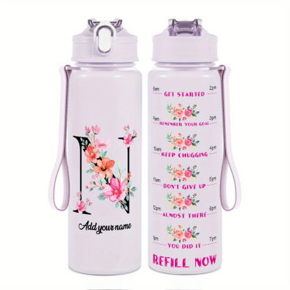 Personalized Water Tracker Bottle With Custom Name