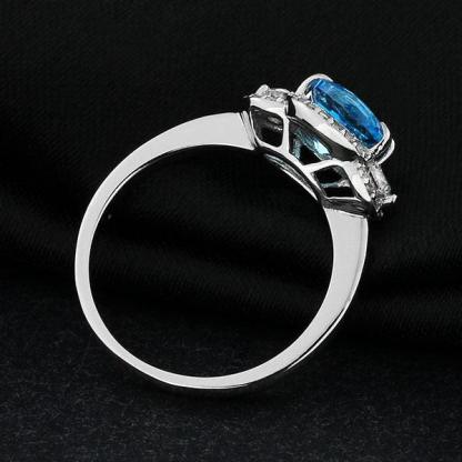 Natural Blue Stoned Wedding Ring - Cubic Zirconia Fashion Party Ring - 925 Sterling Silver Jewelry for Women - Classic On-Trend Jewelry Collection For Women Of All Ages - Personalized Jewel