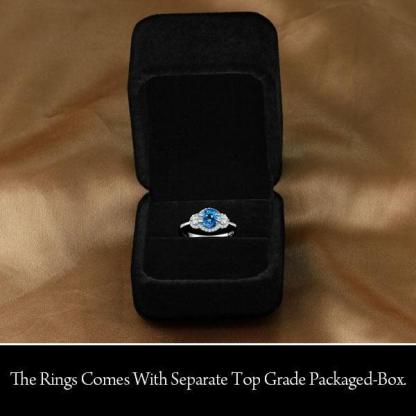 Natural Blue Stoned Wedding Ring - Cubic Zirconia Fashion Party Ring - 925 Sterling Silver Jewelry for Women - Classic On-Trend Jewelry Collection For Women Of All Ages - Personalized Jewel