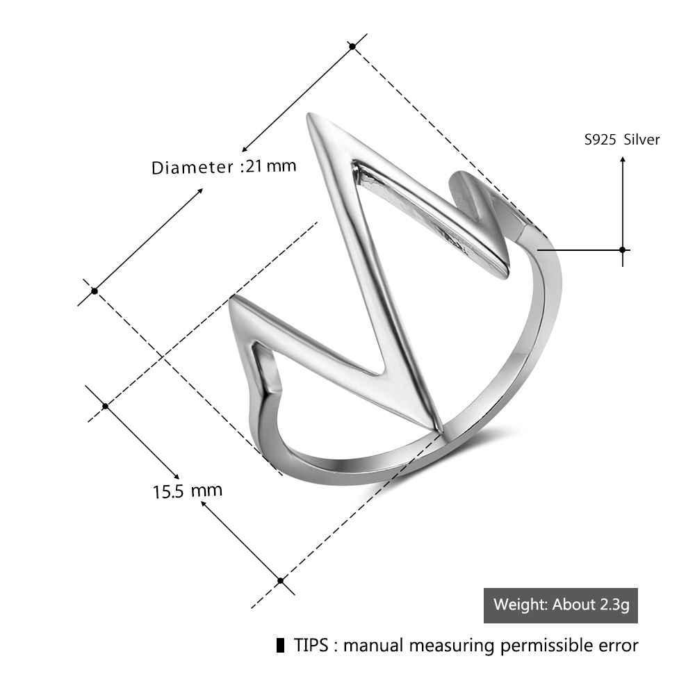 New 925 Sterling Sliver Rings for Women Unique Design Lightning Heartbeat Shape Romantic Style Gift to Girls - Personalized Jewel