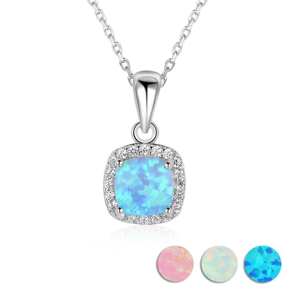Opal Silver Fashion Pendant Necklace - Personalized Jewel