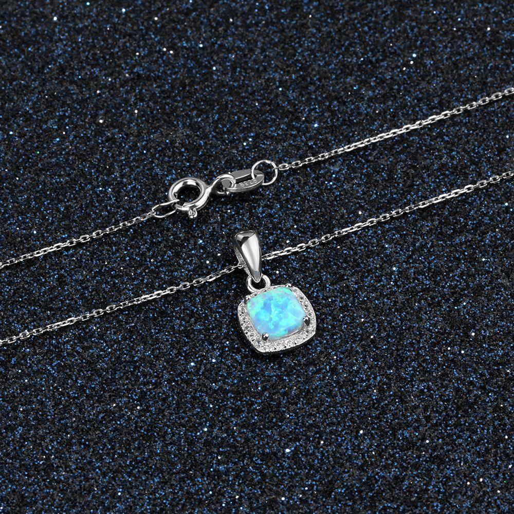 Opal Silver Fashion Pendant Necklace - Personalized Jewel